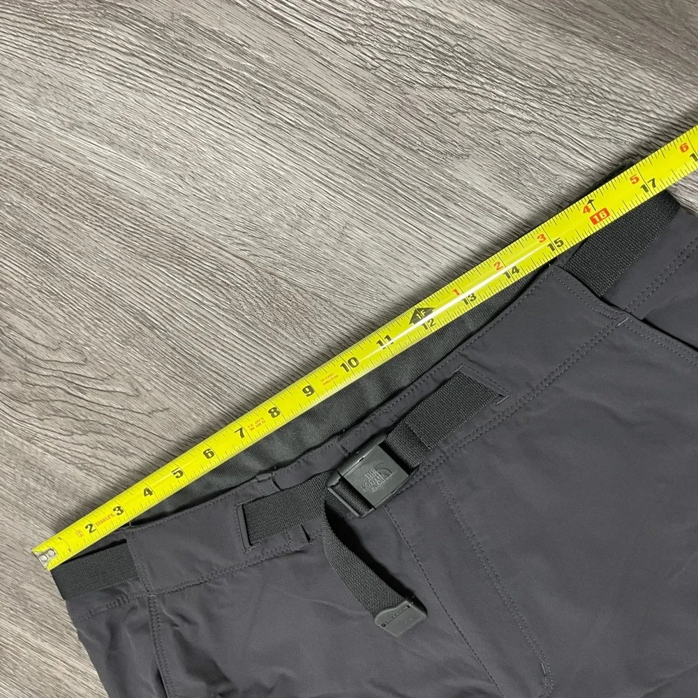 North Face Pants Mens 34 Gray Hiking Belted Straight Leg Nylon Stretch Tech